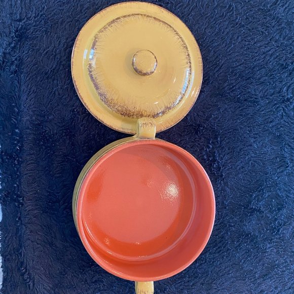 De Silva Pottery Yellow Terracotta Covered Casserole Serving Dish Made in Italy - Picture 2 of 3